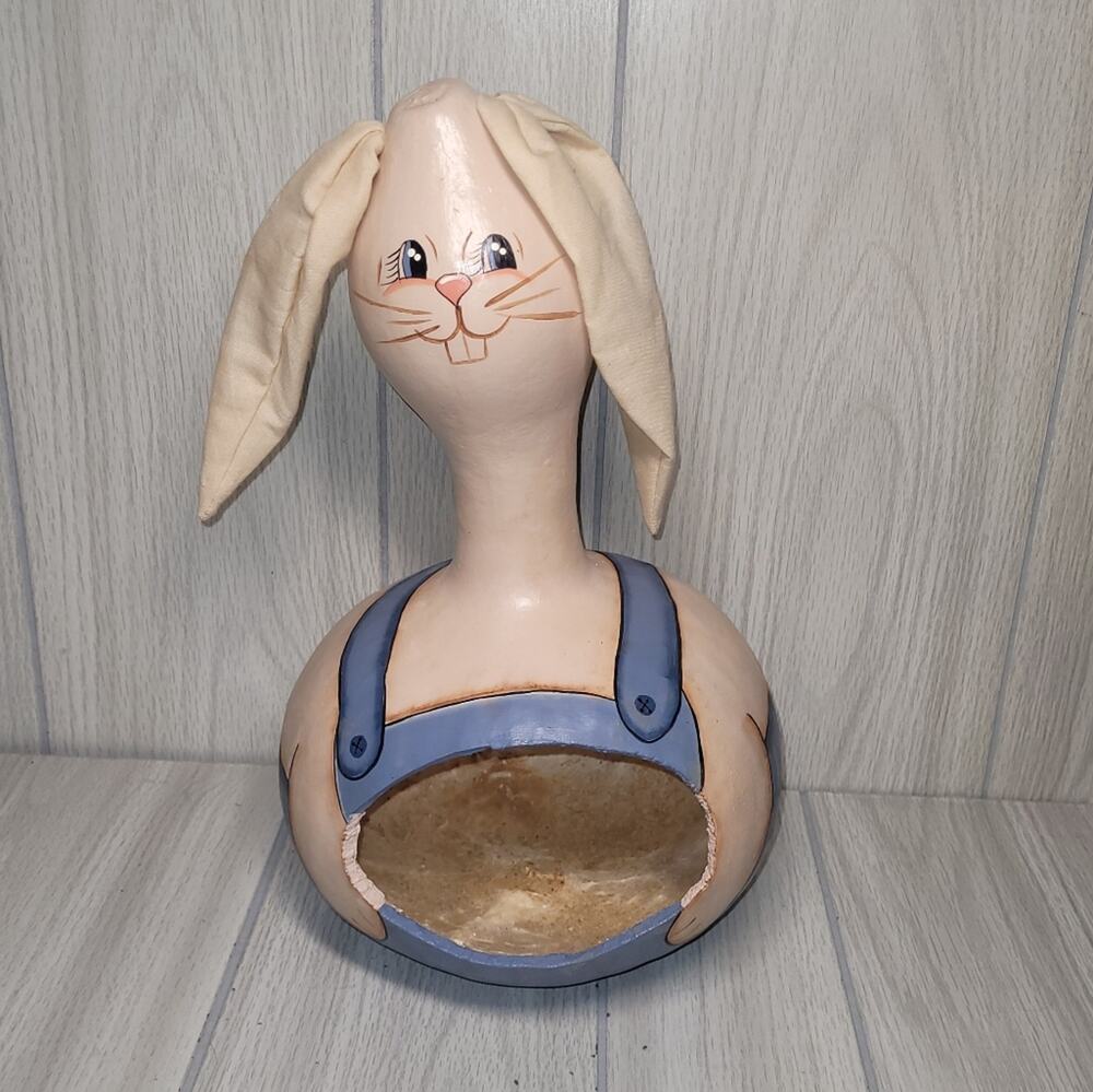 Vintage Gord Rabbit Easter Basket Handmade Handpaited Farmhouse